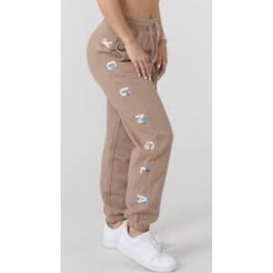 YoungLA Tan Joggers with Colorful Accents